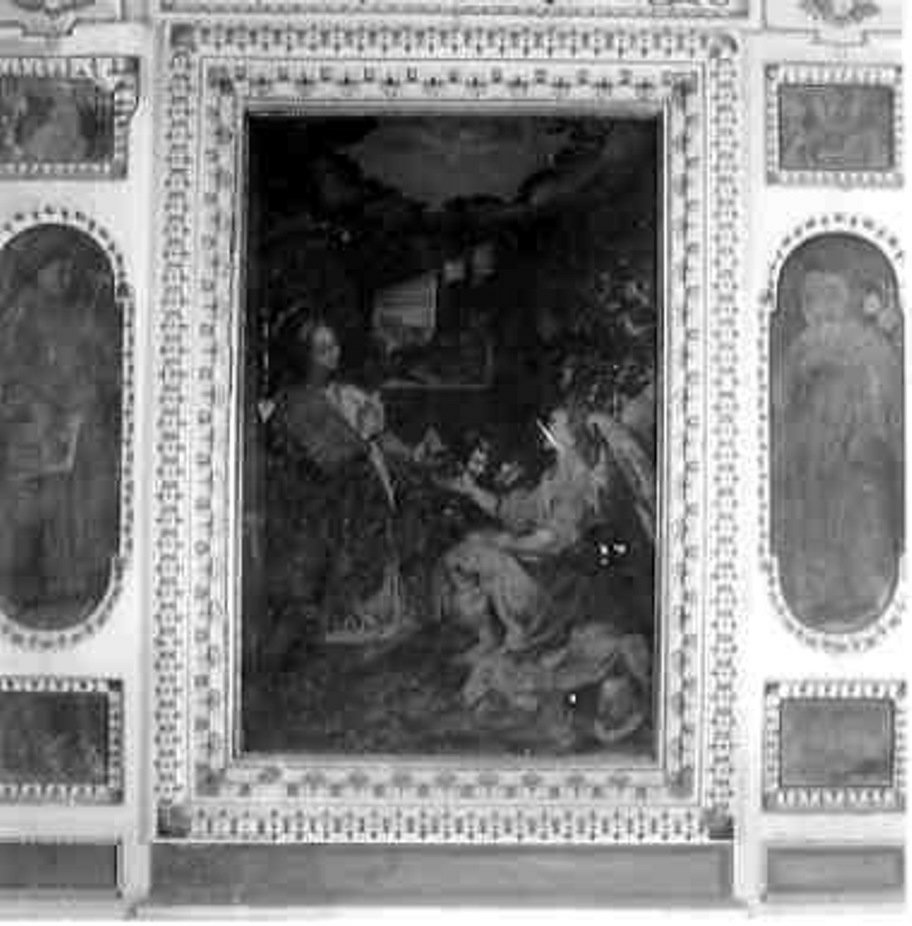 Annunciazione con il committente Sestilio Valenti, Annunciazione (dipinto, complesso decorativo) di Spacca Ascensidonio detto Fantino (attribuito) (fine sec. XVI)