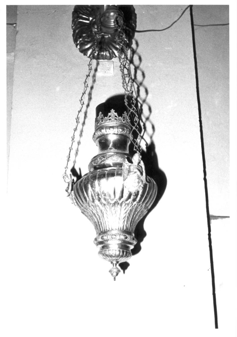 lampada pensile, coppia - bottega italiana (primo quarto sec. XX)