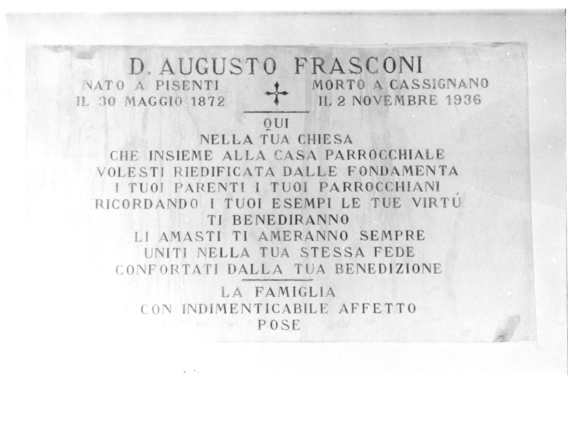 lapide - bottega italiana (prima metà sec. XX)