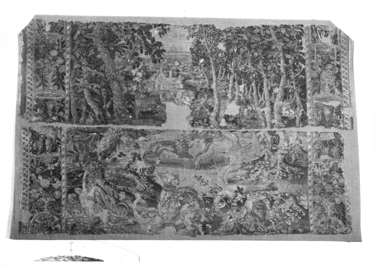scena campestre (arazzo da chiesa, elemento d'insieme) - manifattura fiamminga (seconda metà sec. XVI)