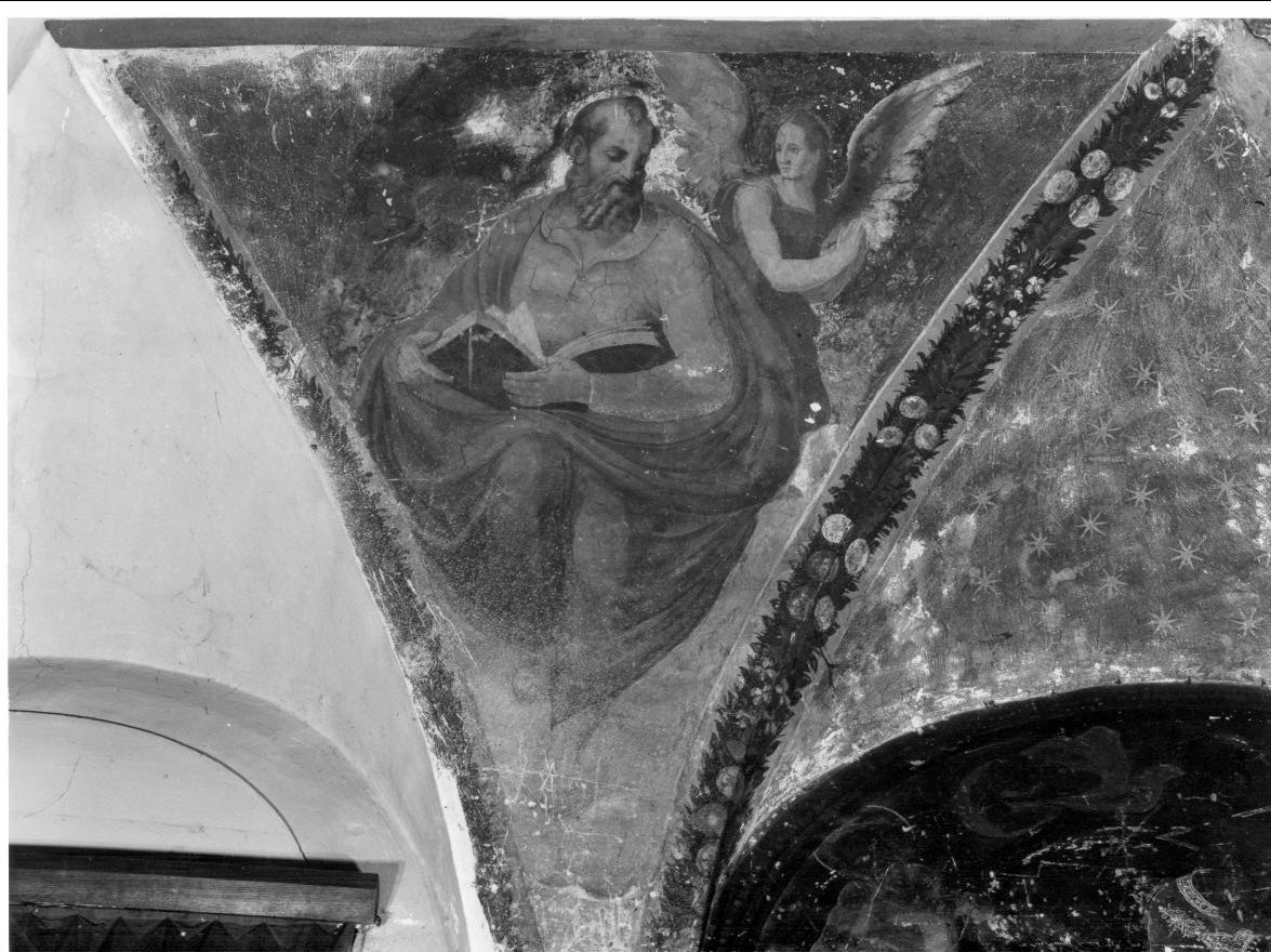 San Matteo Evangelista (dipinto, elemento d'insieme) di Circignani Nicolò detto Pomarancio (attribuito) (terzo quarto sec. XVI)