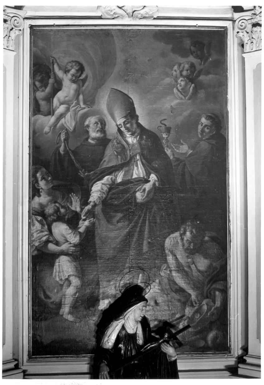 San Tommaso da Villanova distibuisce l'elemosina ai poveri (dipinto) di Valeri Domenico Luigi (sec. XVIII)