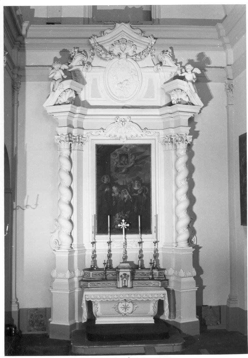 quadro della Madonna del Buon Consiglio portato in volo da angeli (dipinto) di Valeri Domenico Luigi (sec. XVIII)