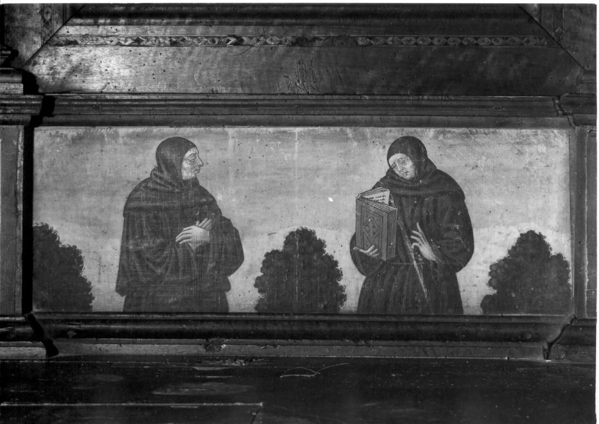 coppia di frati agostiniani (dipinto, elemento d'insieme) di Ugolino di Gisberto (ultimo quarto sec. XV)