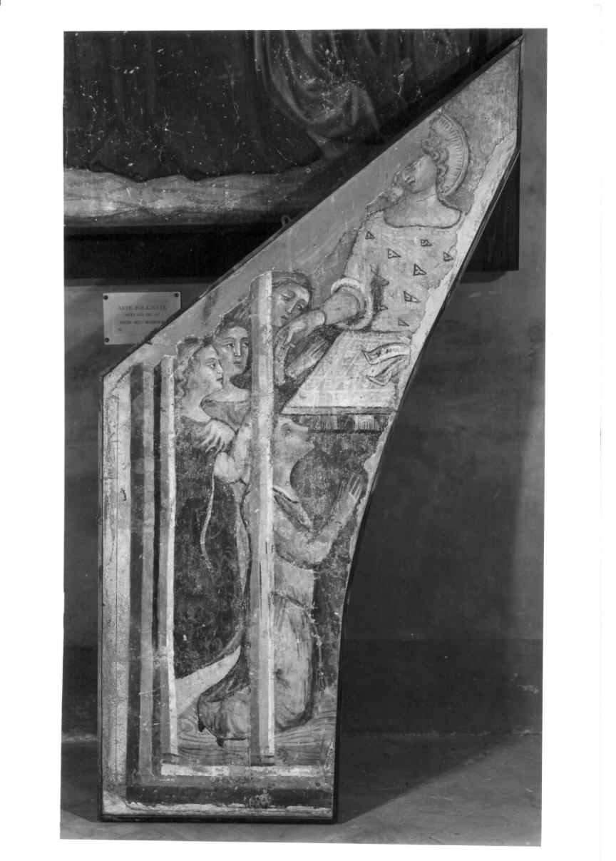 Santa e figure femminili (dipinto, frammento) di Maestro dell'abside destra di S. Francesco a Montefalco (ultimo quarto sec. XIV)