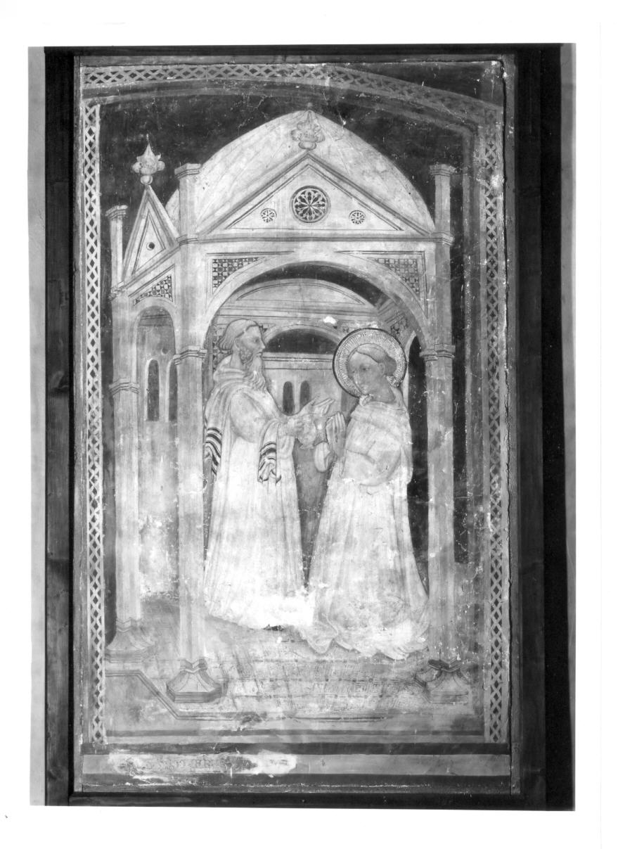 San Benedetto riceve il cibo da un monaco (dipinto) - ambito umbro (terzo quarto sec. XV)