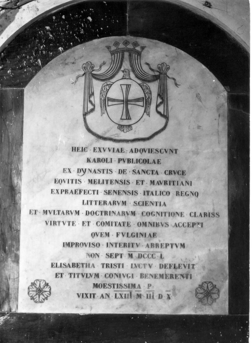 lapide tombale - bottega Italia centrale (sec. XIX)