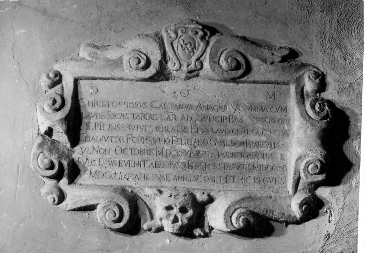 lapide tombale - bottega Italia centrale (sec. XVII)