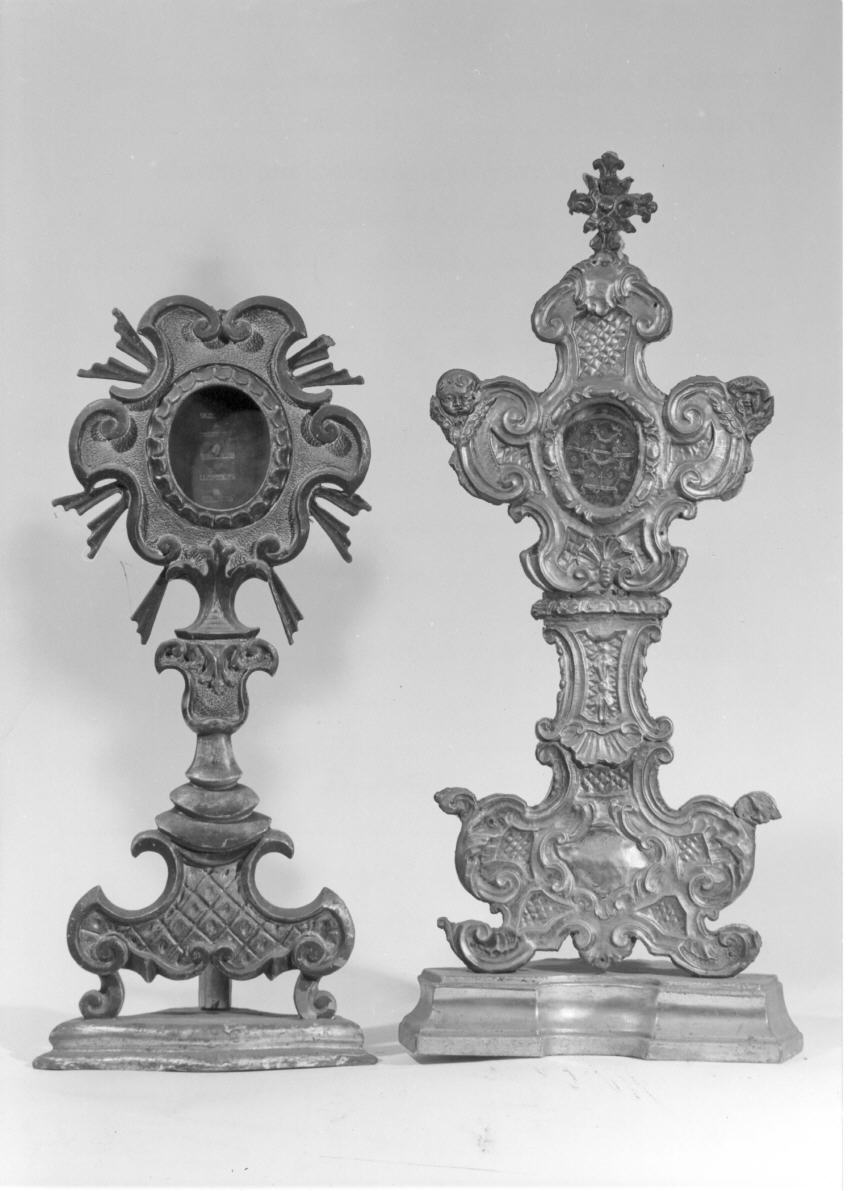 reliquiario - a ostensorio, coppia - bottega Italia centrale (sec. XVIII)