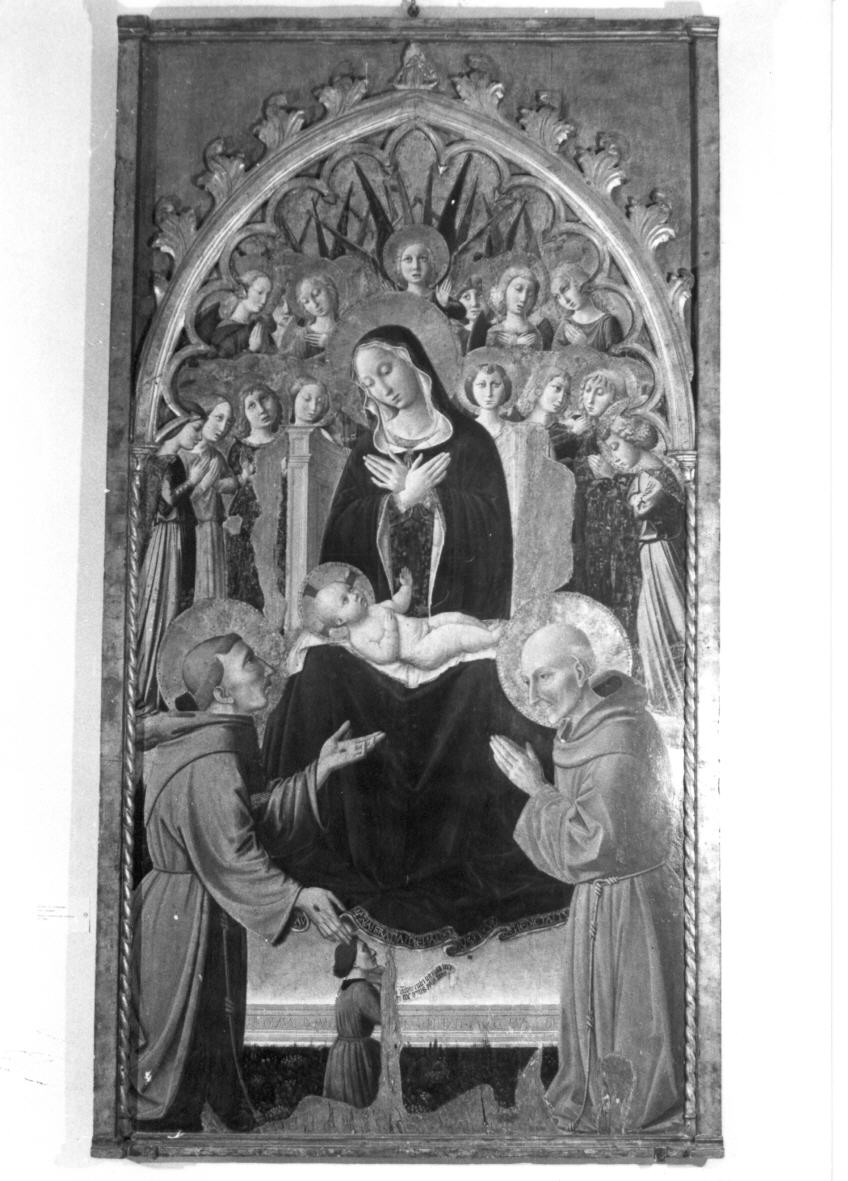 Madonna con Bambino in trono tra santi (dipinto) di Niccolò di Liberatore detto Alunno (sec. XV)