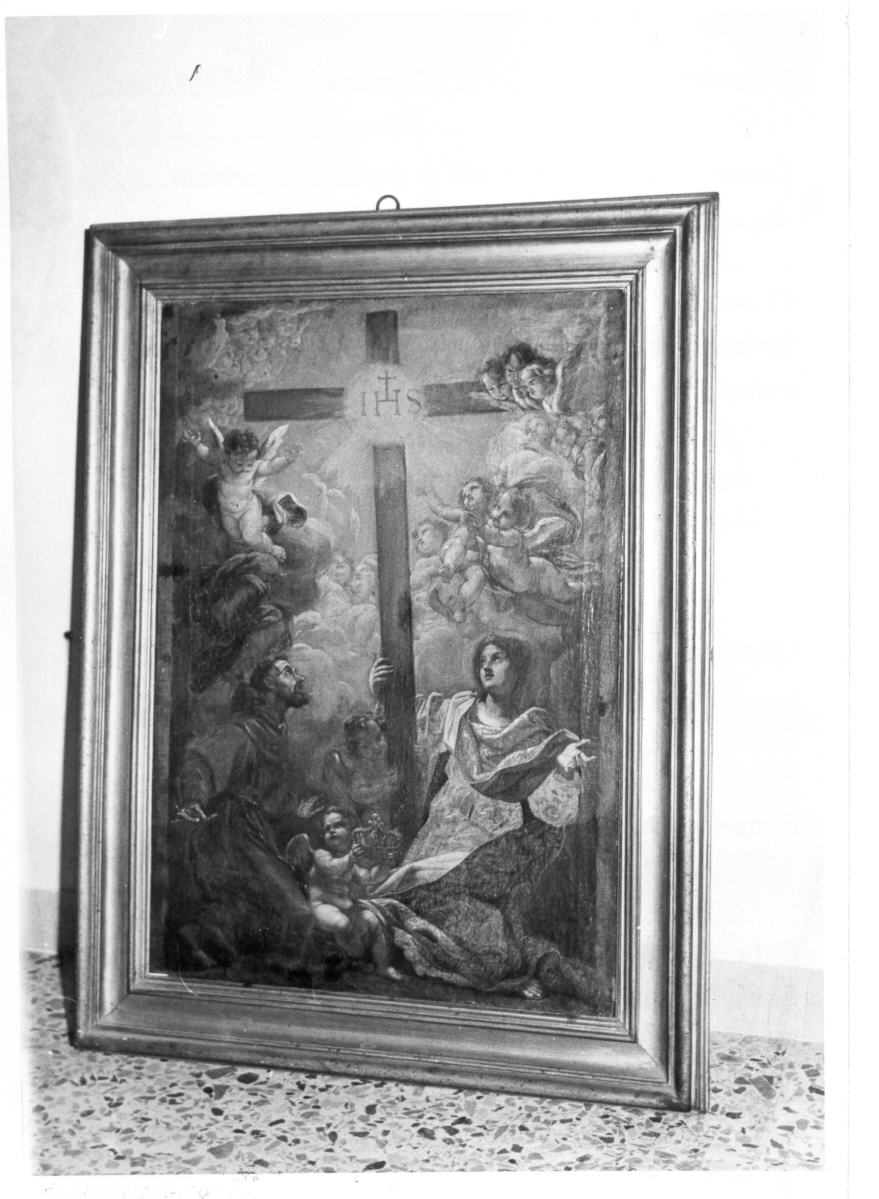 Sant'Elena e San Francesco in adorazione della croce (dipinto) di Gaulli Giovanni Battista detto Baciccio (sec. XVII)