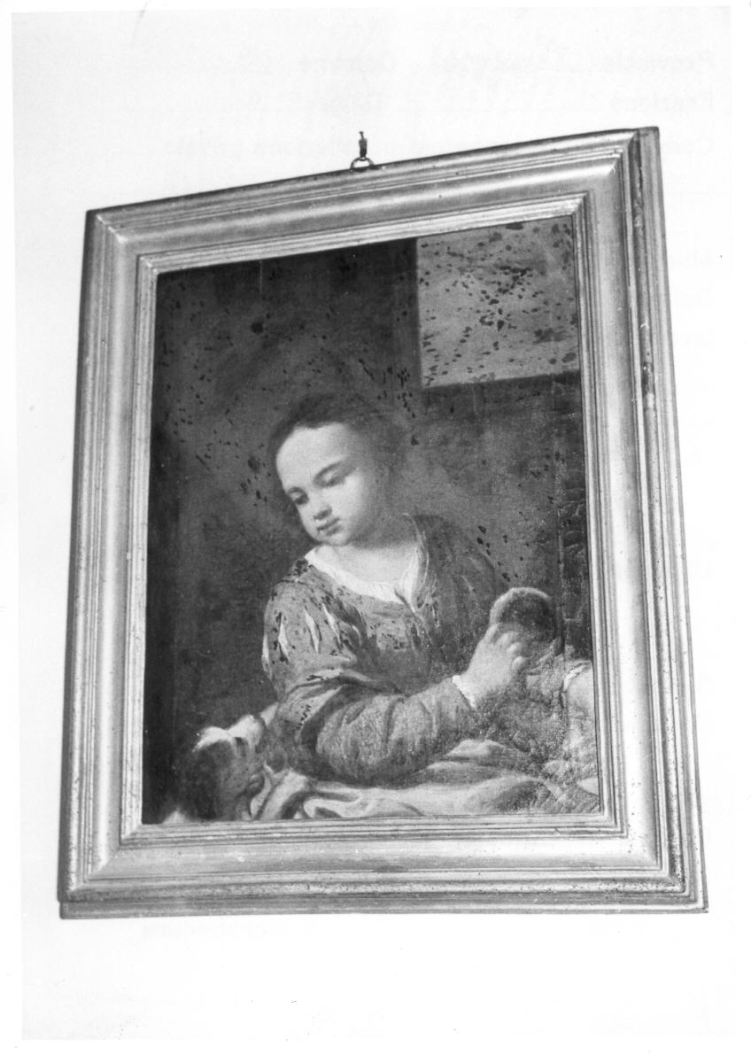 fanciulla con cagnolino (dipinto) di Amorosi Antonio Mercurio (primo quarto sec. XVIII)