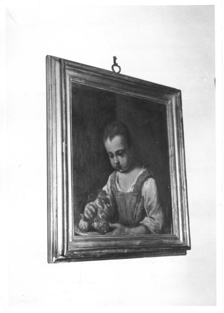 bambina con piatto di fichi (dipinto) di Amorosi Antonio Mercurio (primo quarto sec. XVIII)