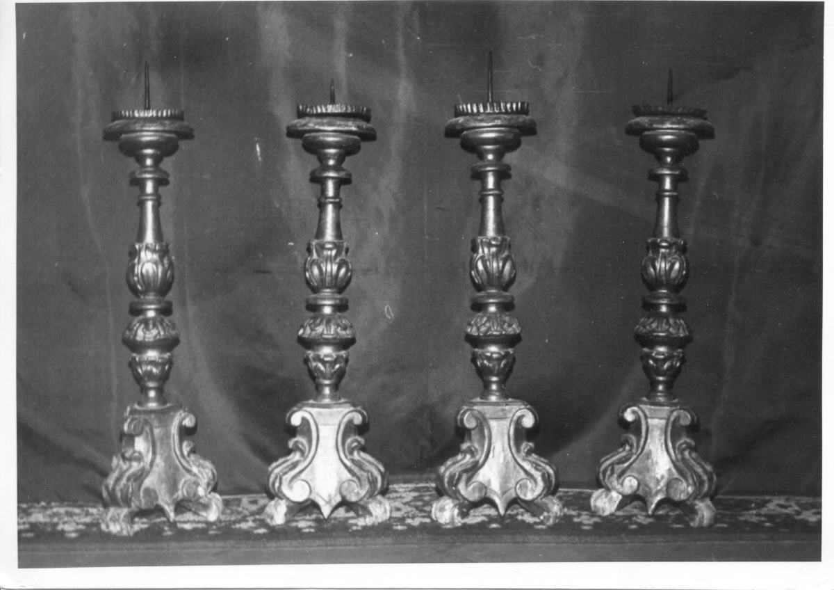 candeliere d'altare, serie - bottega umbra (sec. XVIII)