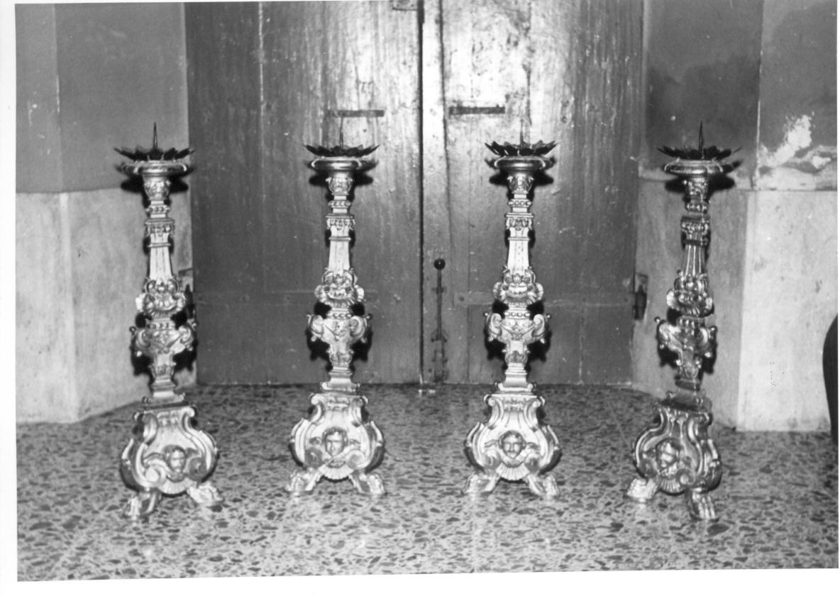 candeliere d'altare, serie - bottega Italia centrale (secc. XVIII/ XIX)