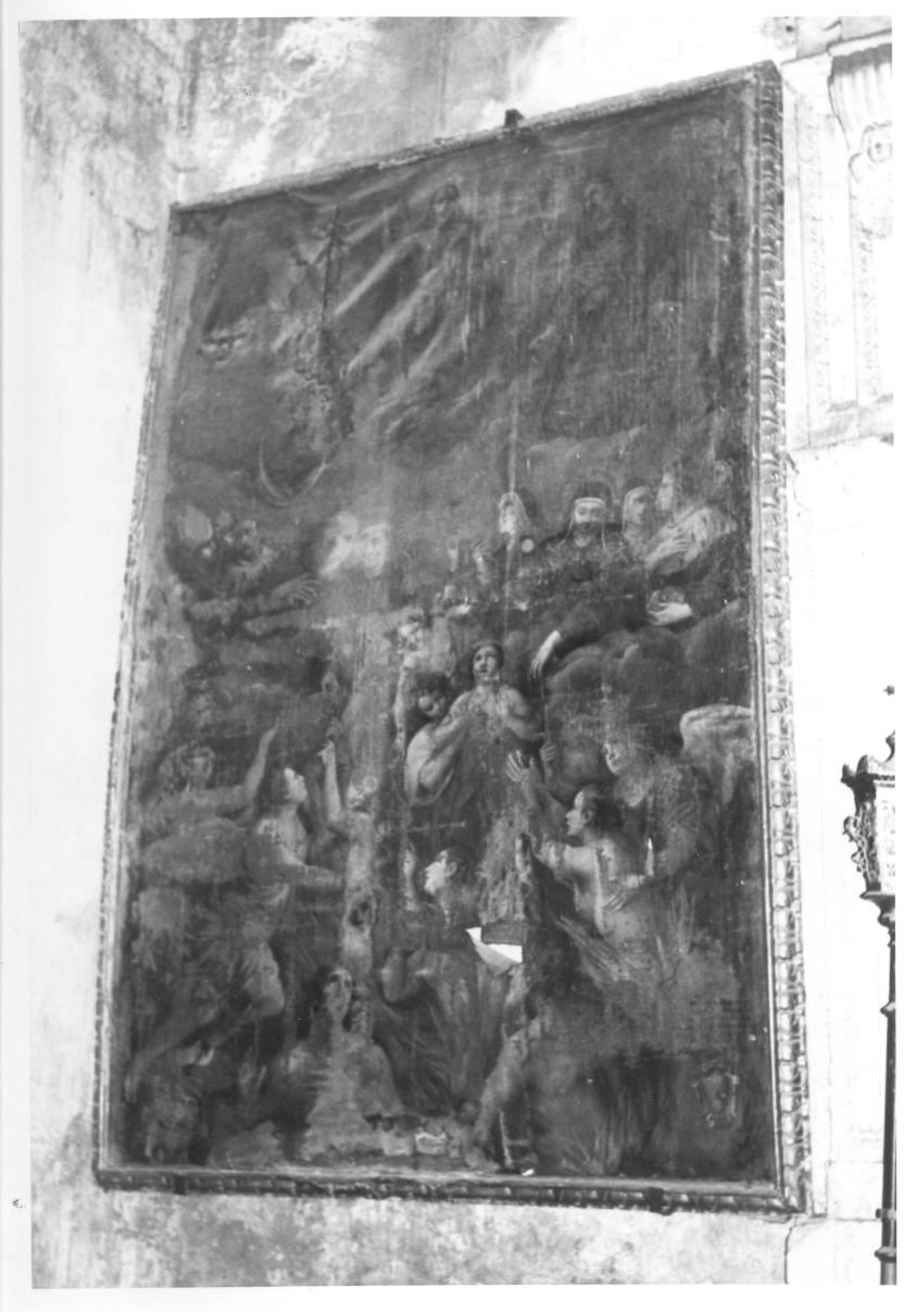 Cristo, Madonna, Santi francescani e anime purganti (dipinto) - ambito umbro (sec. XVII)