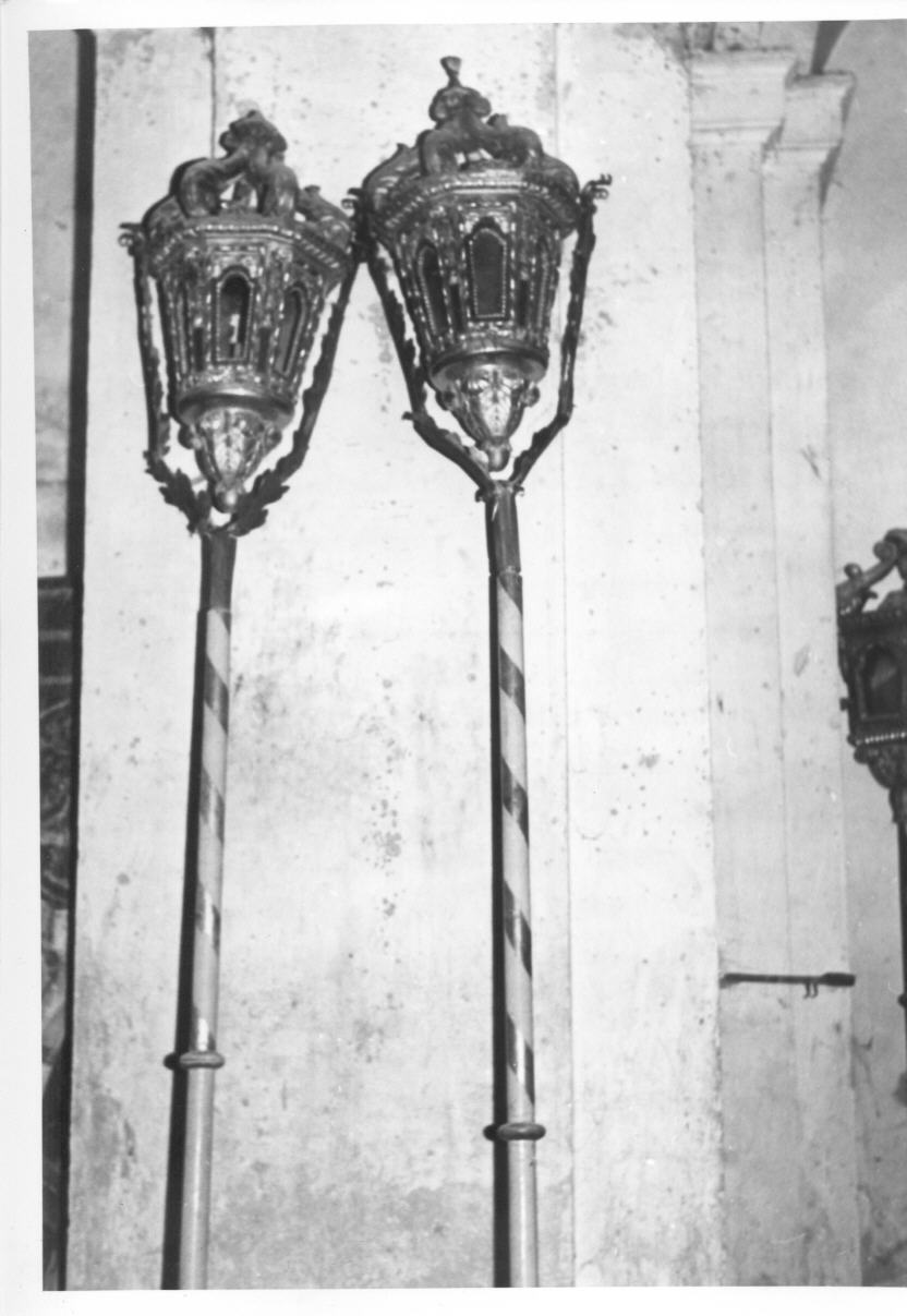 lanterna processionale, coppia - bottega Italia centrale (sec. XIX)