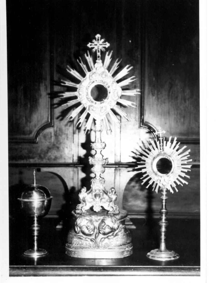 ostensorio - a raggiera - bottega Italia centrale (sec. XVIII)