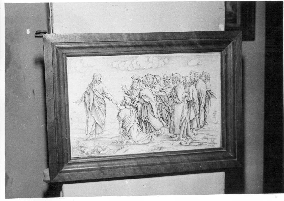 apparizione di Cristo risorto agli apostoli (targa) di Mancini Pietro Paolo (sec. XVII)