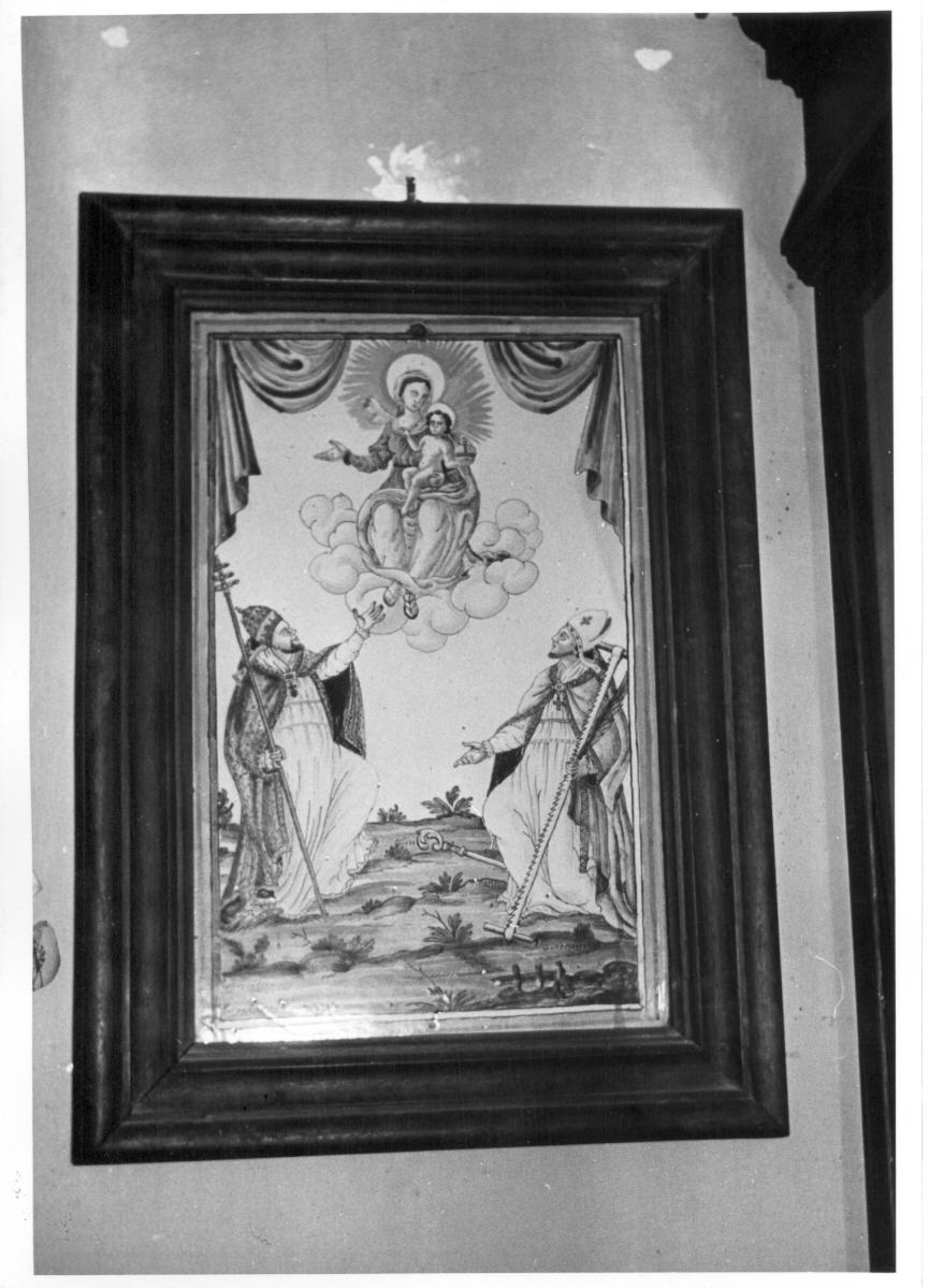 Madonna con Bambino e Santi (targa) - bottega derutese (sec. XVIII)