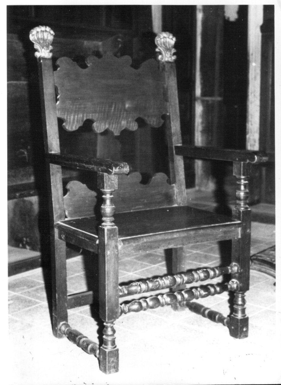 sedia - a braccioli, opera isolata - bottega Italia centrale (seconda metà sec. XVII)