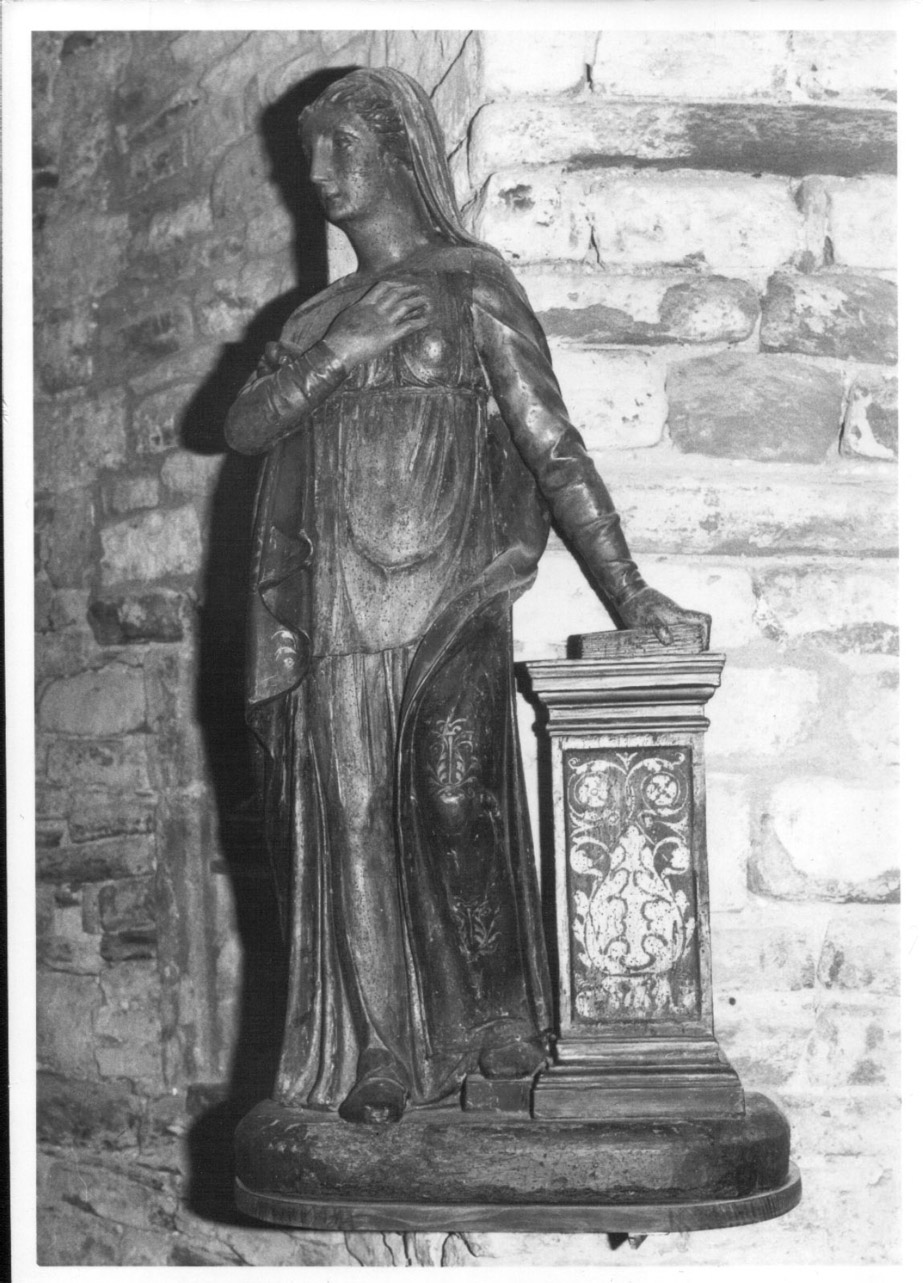 Madonna annunciata (statua, pendant) - bottega Italia centrale (sec. XV)