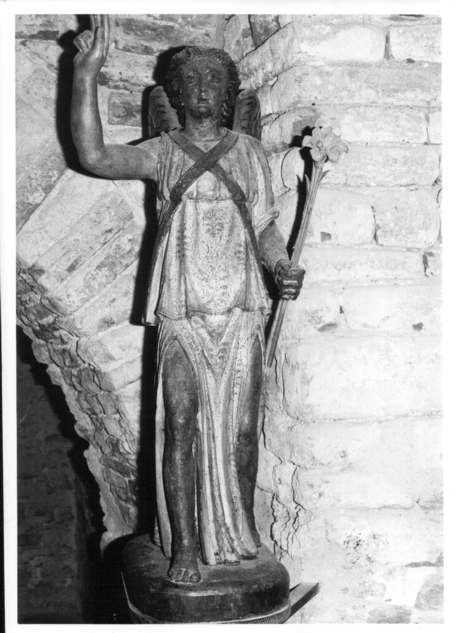 angelo annunciante (statua, pendant) - bottega Italia centrale (sec. XV)