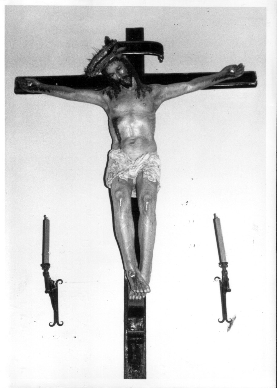 Cristo crocifisso (crocifisso, opera isolata) - bottega Italia centrale (sec. XVI)