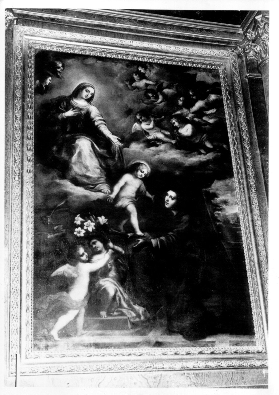apparizione della Madonna con Bambino a Sant'Antonio da Padova (dipinto, opera isolata) di Allegrini Anna Angelica (terzo quarto sec. XVII)