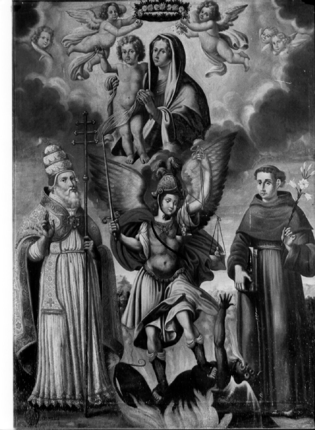 Madonna con Bambino e Santi (pala d'altare, insieme) - ambito umbro (sec. XVII)