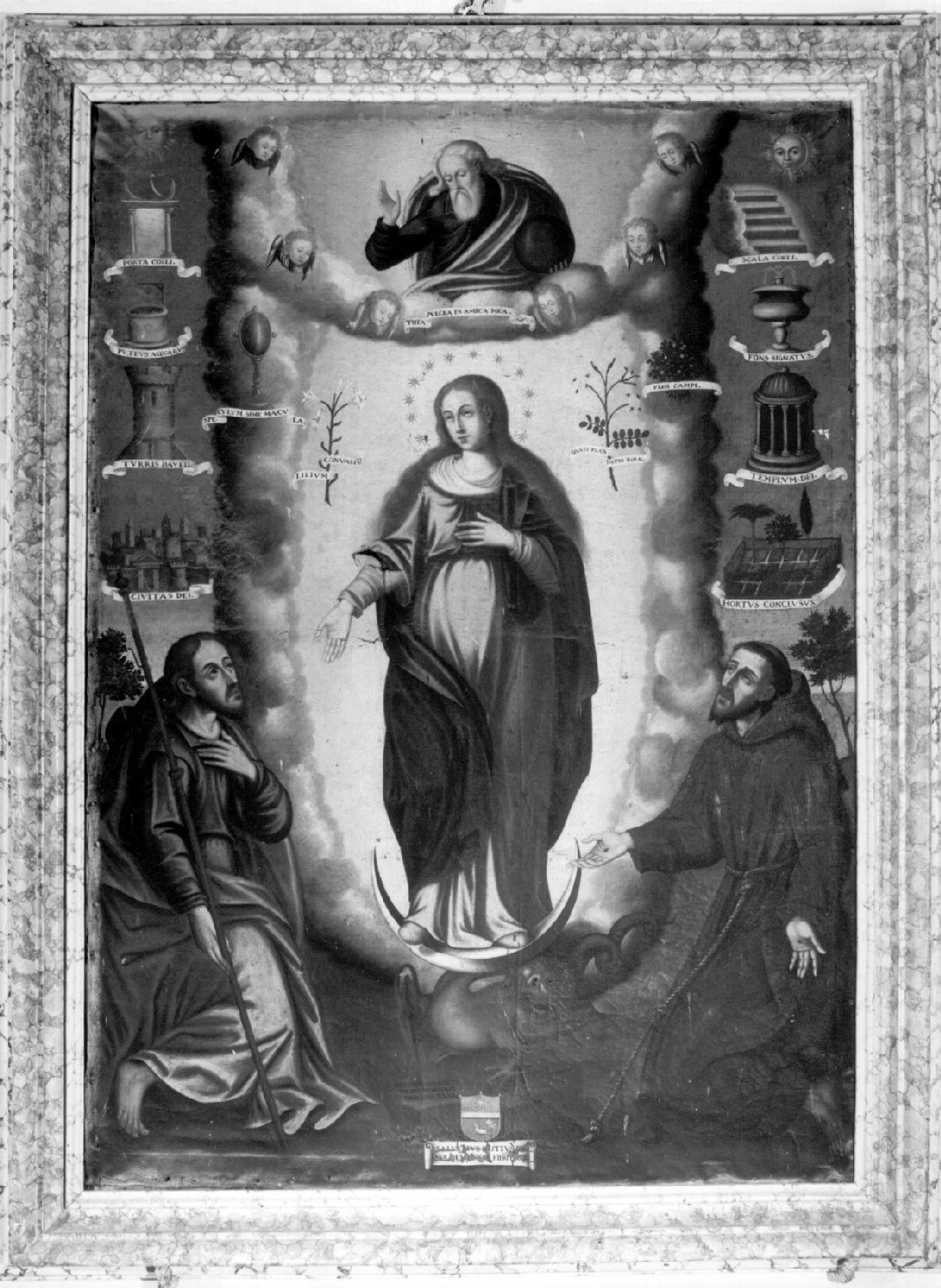 Immacolata Concezione e santi (dipinto, opera isolata) di Neriti Ortensio Bruno (sec. XVII)