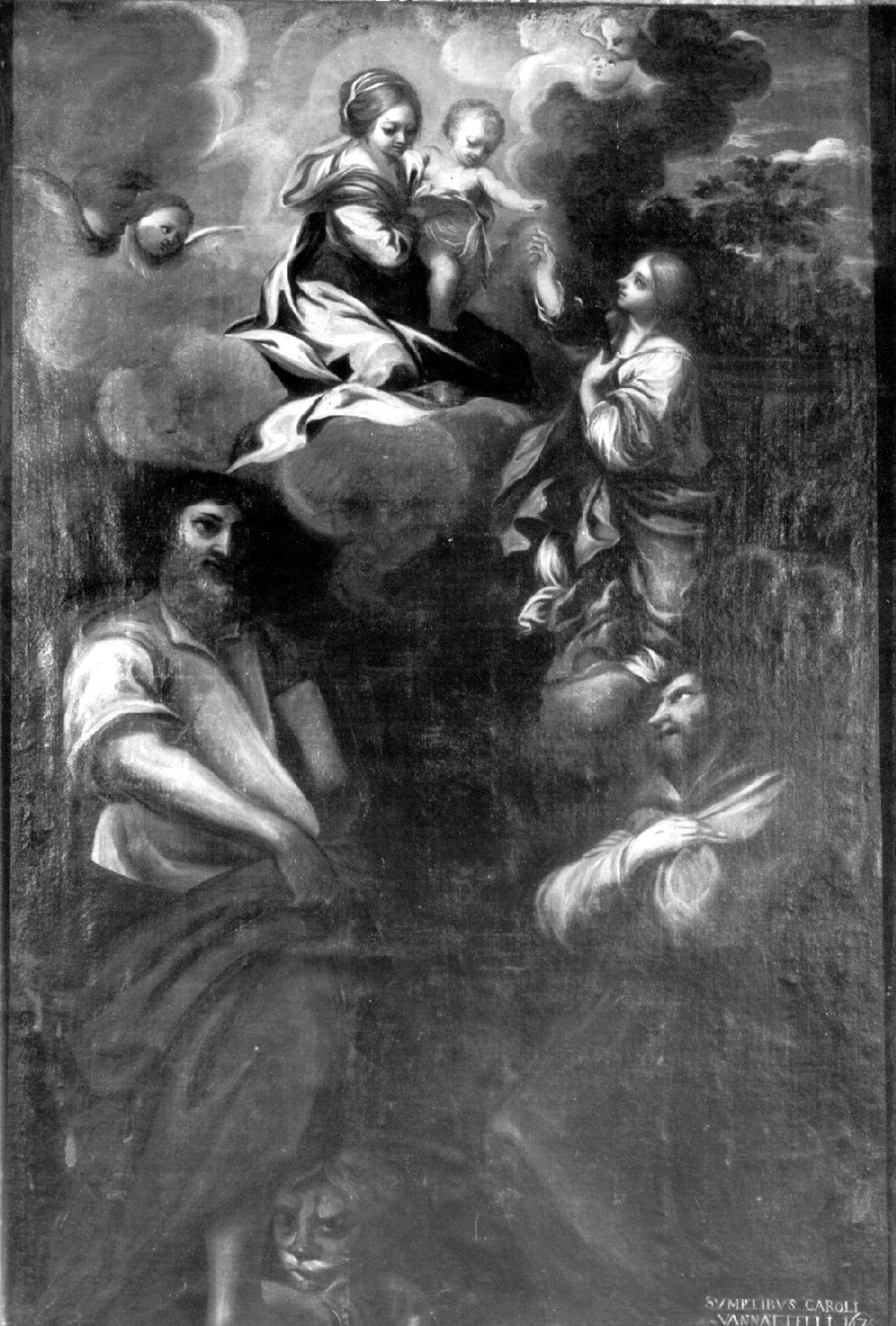 matrimonio mistico di Santa Caterina d'Alessandria (pala d'altare, elemento d'insieme) di Castellucci Salvi (attribuito) (sec. XVII)