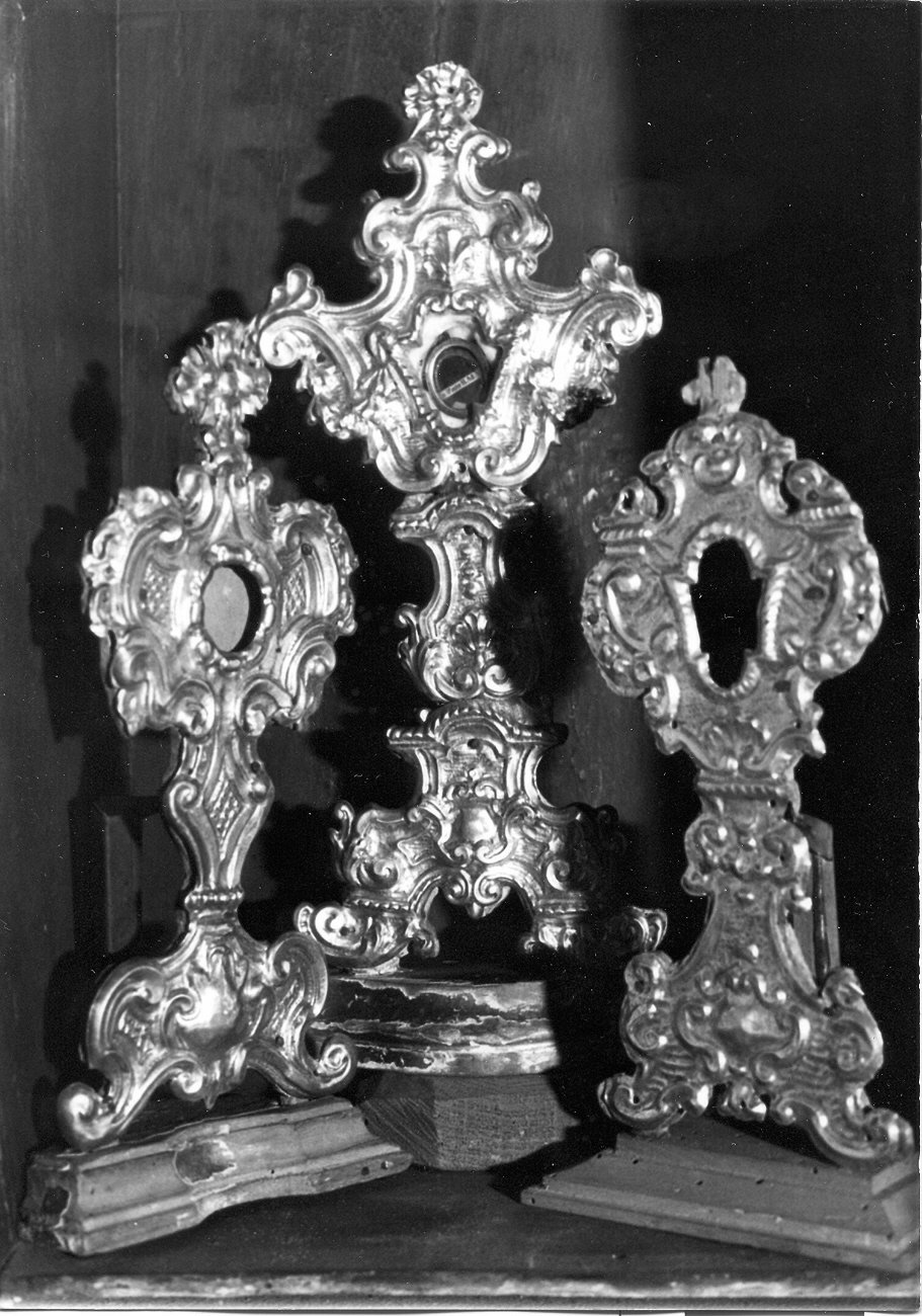 reliquiario, elemento d'insieme - bottega umbra (sec. XVIII)