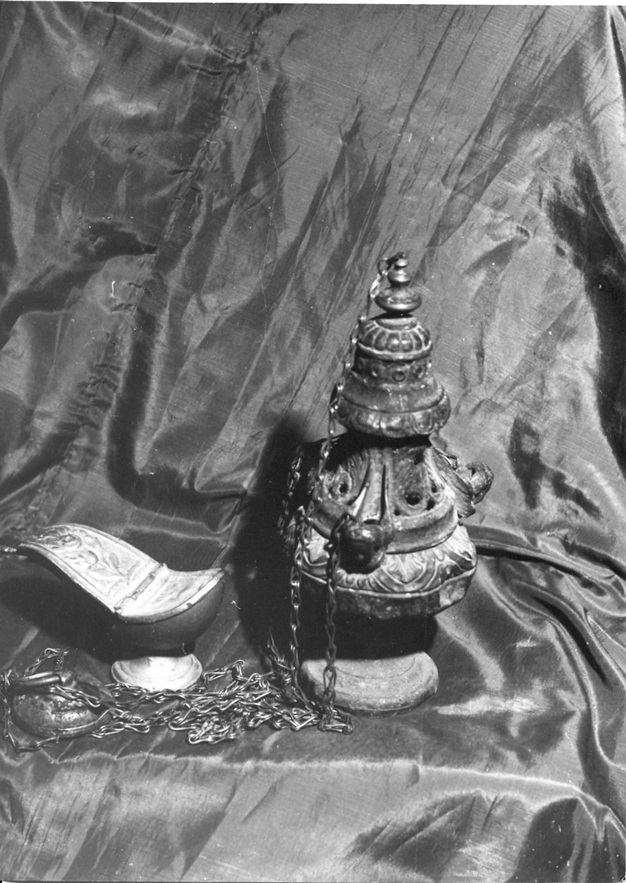 navicella portaincenso - a lucerna, elemento d'insieme - bottega Italia centrale (sec. XVIII)