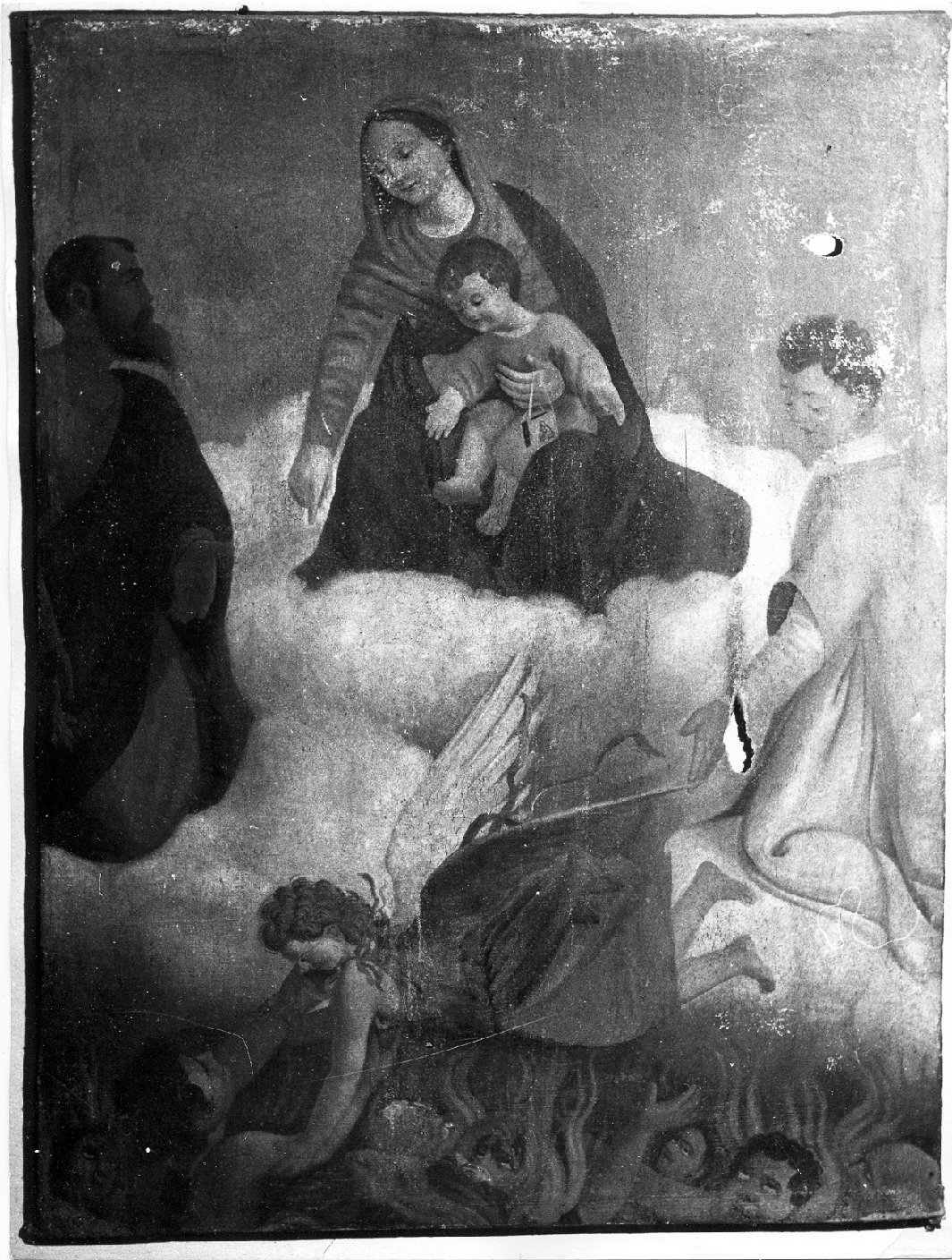 Madonna del Carmine con S. Andrea e S. Lorenzo, Madonna con Bambino e Santi (dipinto, opera isolata) - ambito Italia centrale (sec. XIX)