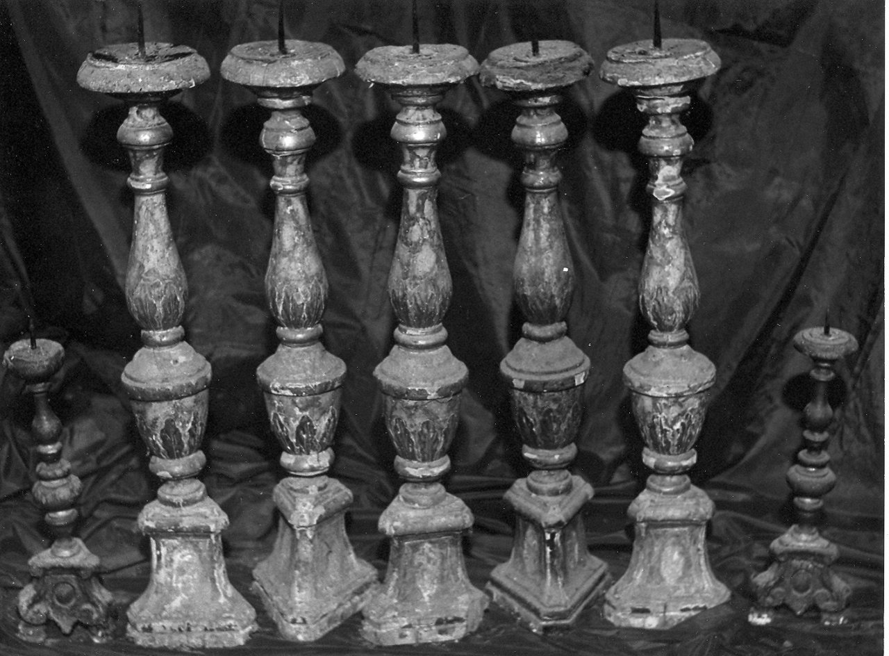 candeliere, elemento d'insieme - bottega Italia centrale (sec. XVIII)