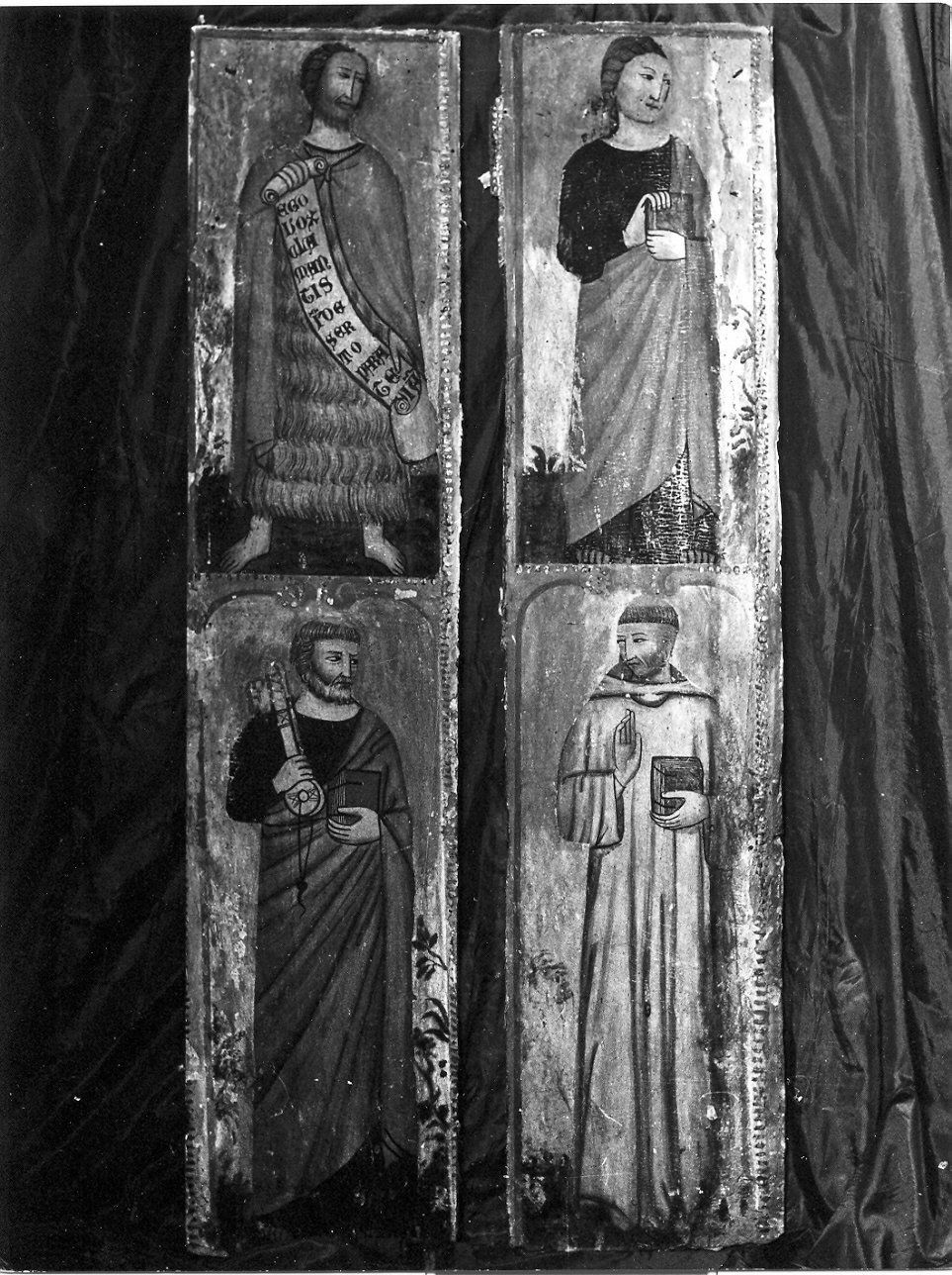 San Giovanni Battista e San Pietro, personaggio biblico (tavola, elemento d'insieme) - ambito umbro (sec. XV)