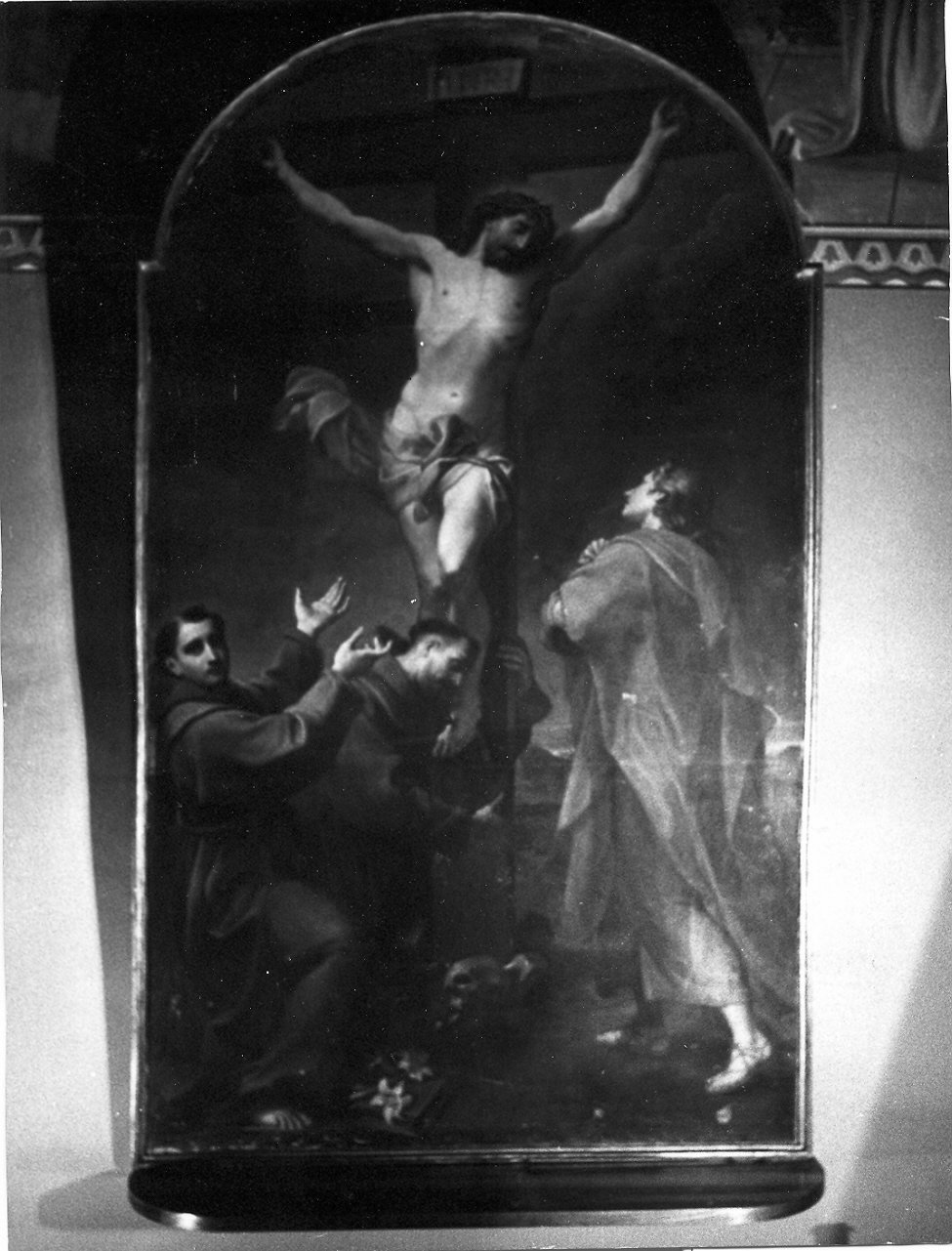 Cristo Crocifisso tra santi francescani, Cristo crocifisso (dipinto, opera isolata) - ambito Italia centrale (sec. XVIII)