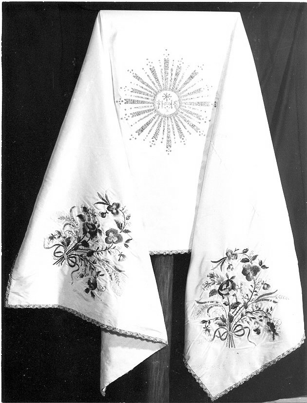 velo omerale, opera isolata - manifattura Italia centrale (sec. XIX)