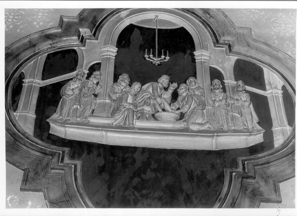 Cristo lava i piedi degli apostoli (rilievo, opera isolata) - bottega umbra (sec. XVIII)