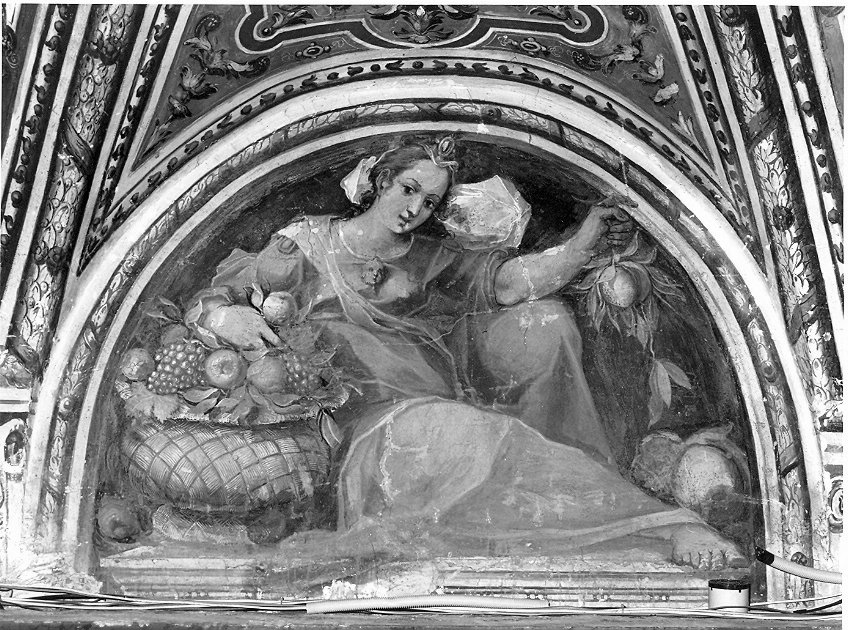 figura femminile (dipinto, elemento d'insieme) di Bandiera Benedetto (attribuito) (fine sec. XVI)