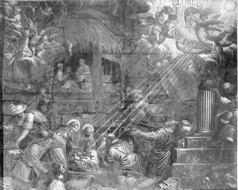 natività di Gesù (dipinto, opera isolata) di Vassillacchi Antonio detto Aliense (attribuito) (sec. XVI)