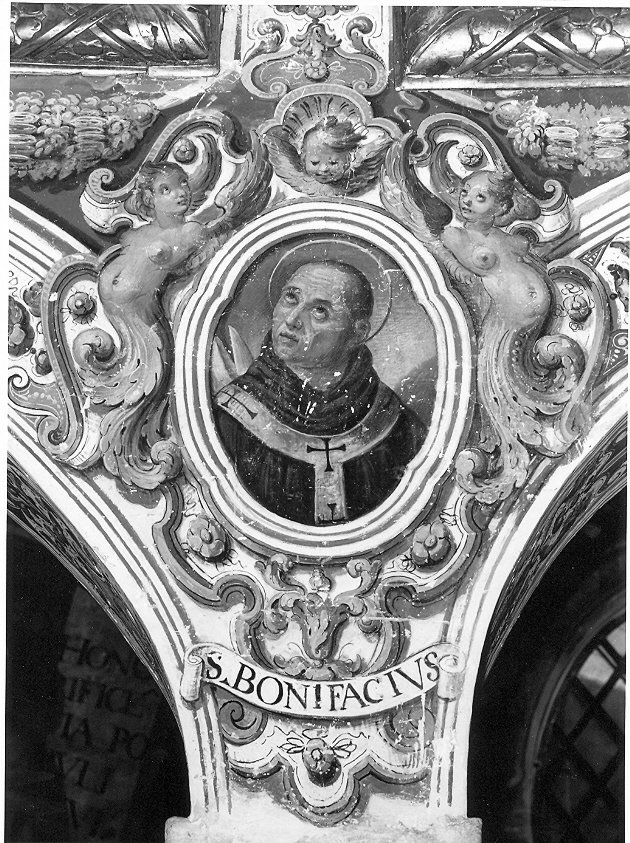 San Bonifacio, San Bonifacio Arcivescovo (dipinto, elemento d'insieme) di Bandiera Benedetto (attribuito) (secc. XVI/ XVII)