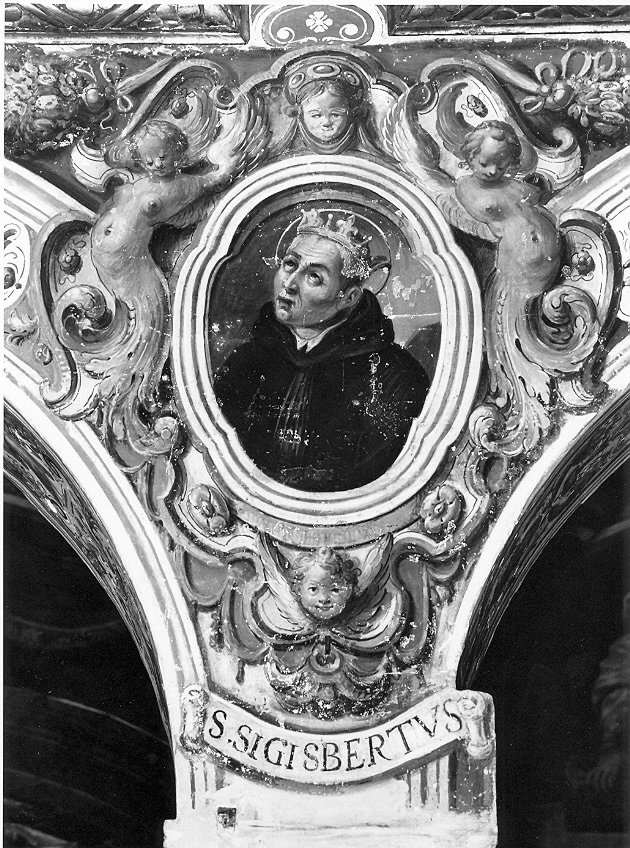 San Sigisberto, Santo (dipinto, elemento d'insieme) di Bandiera Benedetto (attribuito) (secc. XVI/ XVII)