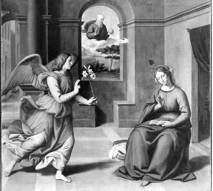 Annunciazione (dipinto, opera isolata) di Salvi Giovanni Battista detto Sassoferrato (attribuito) (sec. XVII)