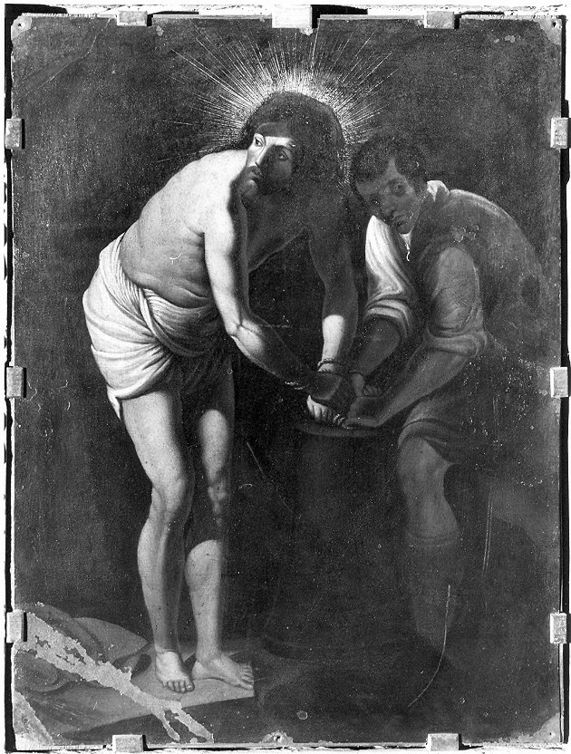 Cristo alla colonna (dipinto, opera isolata) di Merisi Michelangelo detto Caravaggio (attribuito) (sec. XVII)