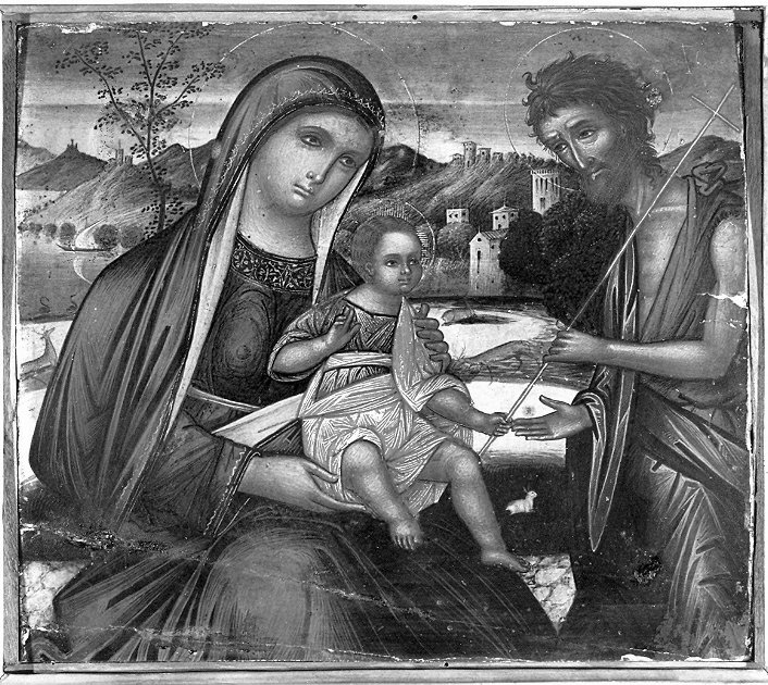 Madonna con Bambino e San Giovanni Battista, Madonna con Bambino (dipinto, opera isolata) di Conca Sebastiano (attribuito) (sec. XVII)