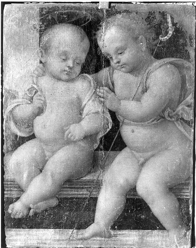 Gesù Bambino e San Giovannino (dipinto, opera isolata) di Vannucci Pietro detto Perugino (scuola) (sec. XVI)