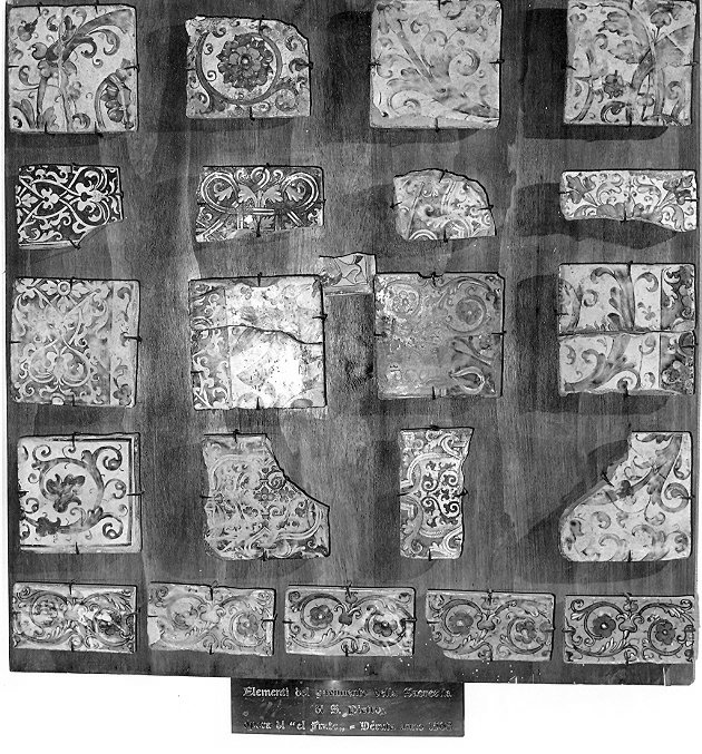 mattonella, frammento di Mancini Giacomo di Tommaso detto El frate (attribuito) (sec. XVI)