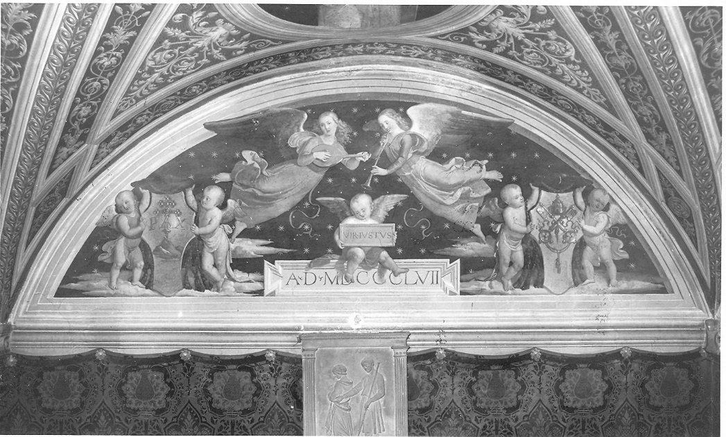 gloria di angeli (dipinto, elemento d'insieme) di Bruschi Domenico (attribuito) (sec. XIX)